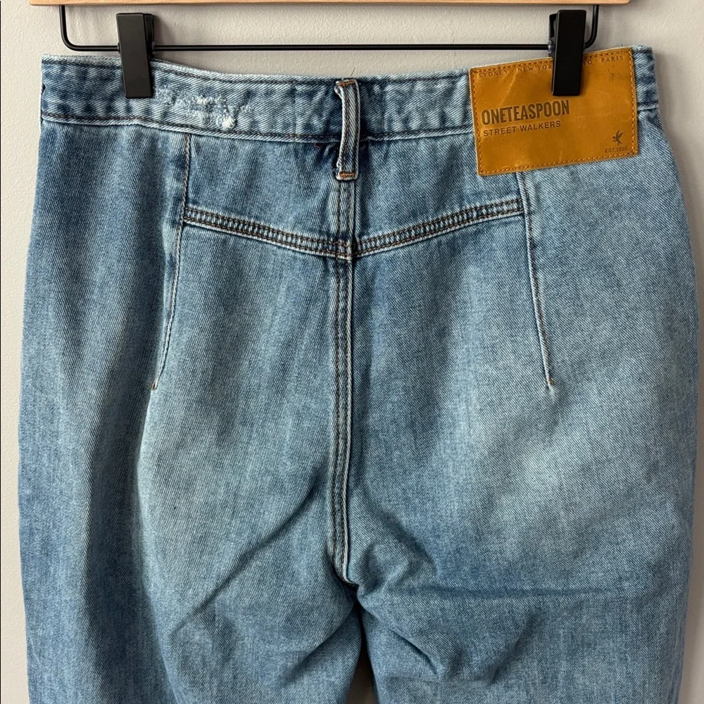 One Teaspoon Streetwalker Y2K High Rise Pleated Balloon Medium Wash Jeans